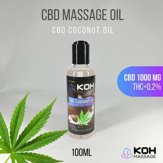 CBD massage oil 100ml –  Coconut - CBD 1000mg Deep Relaxation